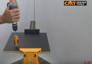 CMT Hole Saw 550 on Laminated wood